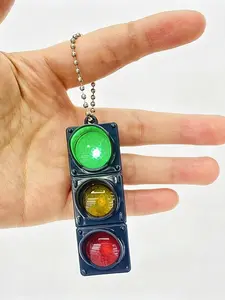 Creative mini electronic traffic light keychain, cute LED luminous keychain & bag charm, traffic signal light glowing pendant, Gift keychain, Keychain decor, Key charms, Keychain For Bags