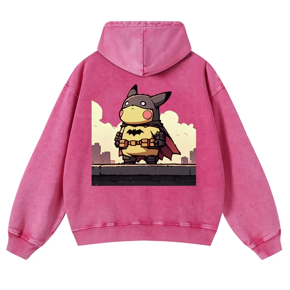 Unisex Blush Cheek Electric Beast Cosplay Black Cloak Night Guardian Graphic Washed hoodie Personalized Pattern Y2k Clothing Round Neck Washed hoodie,Women's Clothing 100% Cotton, Menswear, Top, Vintage Style,Summer Casual Oversized