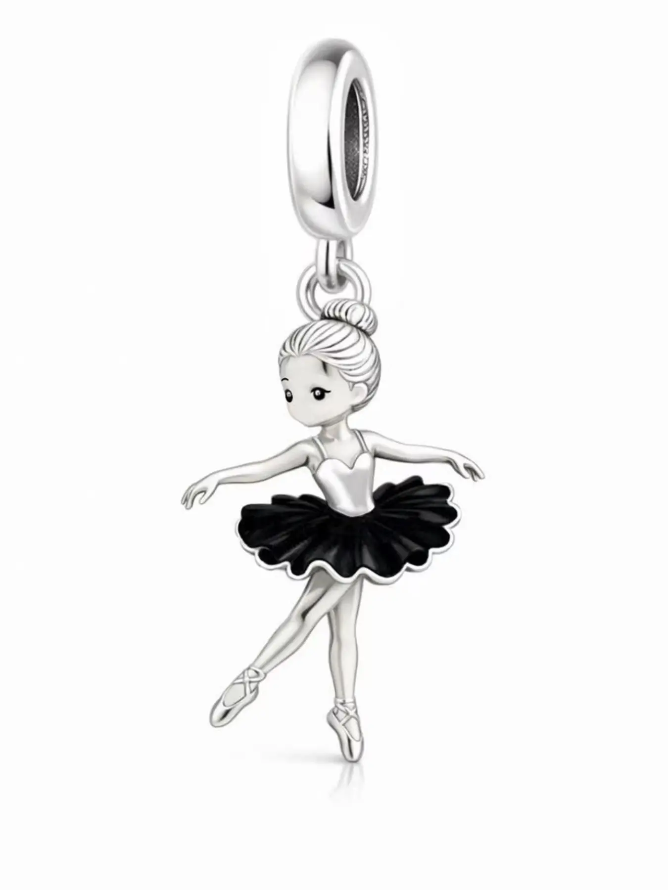 Ballet Dancer Pendant Charm, Copper Plated Silver Color, Sporty Style, All Seasons, Perfect Gift for Friends, Cute and Versatile