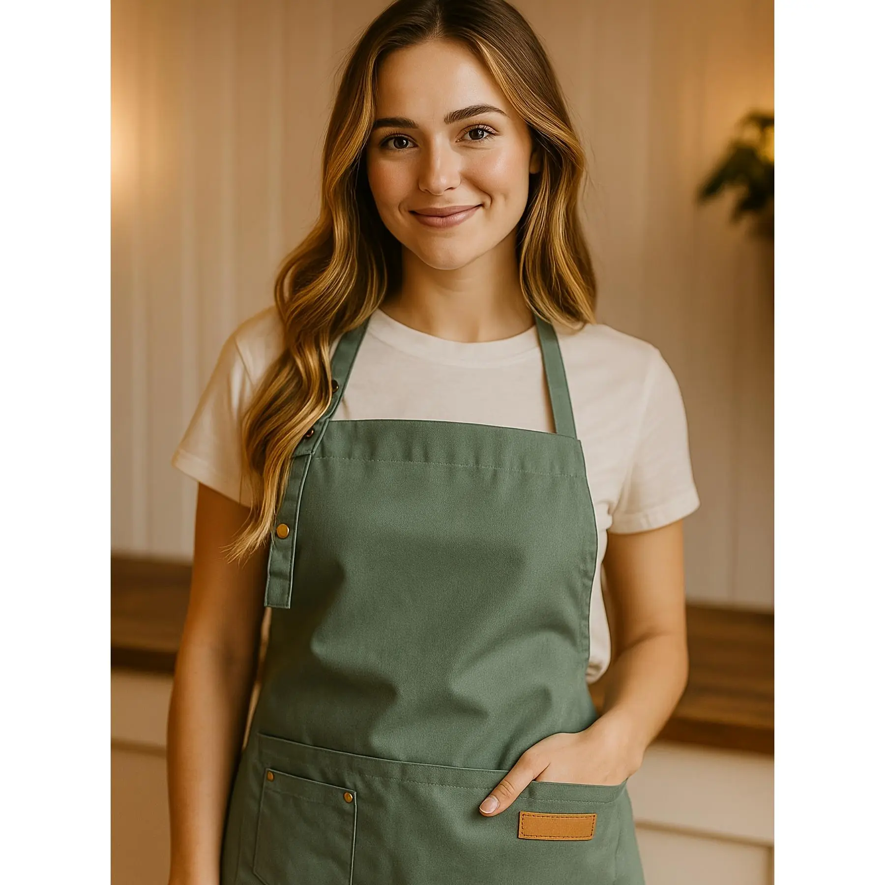 Artist & Chef Apron - Professional Painting, Pottery & Baking Apron with Adjustable Buckle Straps & Utility Pockets, Perfect Valentine's Day & Christmas Gift for Couples