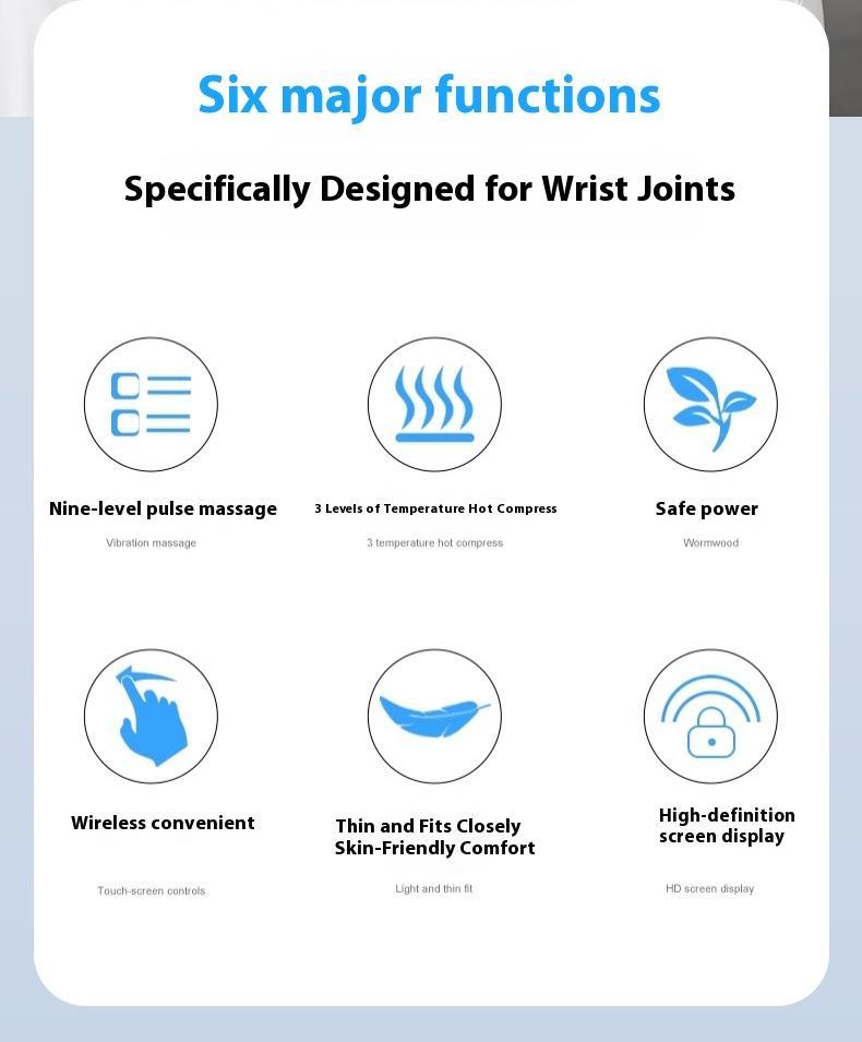 Portable Heated Wrist Massager with Vibration - 5 Massage Modes & 9 Intensity Levels, USB Rechargeable Cordless Hand Care Massager Heating Wrap for Tendonitis Arthritis Rheumatism Home Office Work Outdoor Sports Hands Pain Relief, Gift for Mom Dad Christm Portable Heated Wrist Massager with Vibration - 5 Massage Modes & 9 Intensity Levels, USB Rechargeable Cordless Hand Care Massager Heating Wrap for Tendonitis Arthritis Rheumatism Home Office Work Outdoor Sports Hands Pain Relief, Gift for Mom Dad Christm