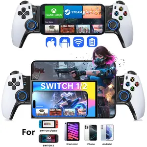 Mobile Gaming Controller for iPhone/Android/Switch 2/Switch/OLED/iPad Mini, Wireless Phone Controller with Hall Joysticks/Hall Triggers/LED, Support Xbox Cloud, Steam Link, Roblox, White