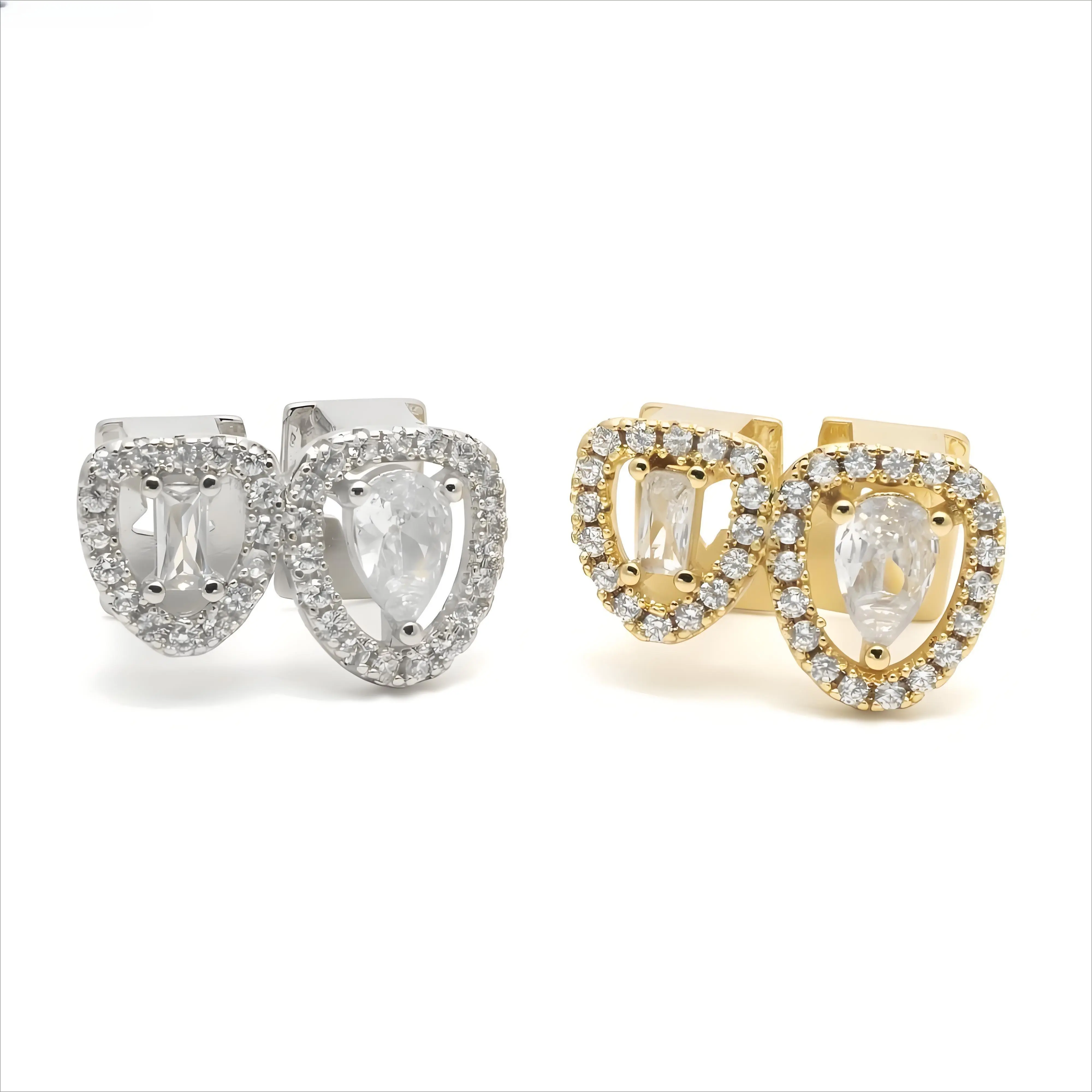 Double-Sided Heart Shaped Hip Hop Grillz, Peach Heart Inlaid Dental Grills, Stylish Rap Performance Accessory, Trendy Statement Dental Decor for Stage & Street Wear