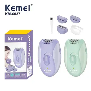 Kemei 6037 Electric Epilator Rechargeable Women Bikini Shaver Whole Body Trimmer Legs Armpit Hair Removal Machine Foot Callus Remover