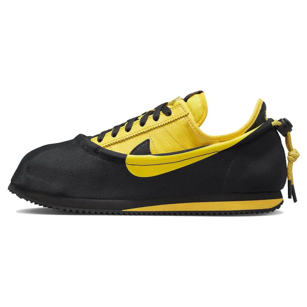 CLOT x Nike Cortez Embroidered Low-Top Running Shoes for Men and Women in Yellow Verifiable, with credentials and supporting global authentication