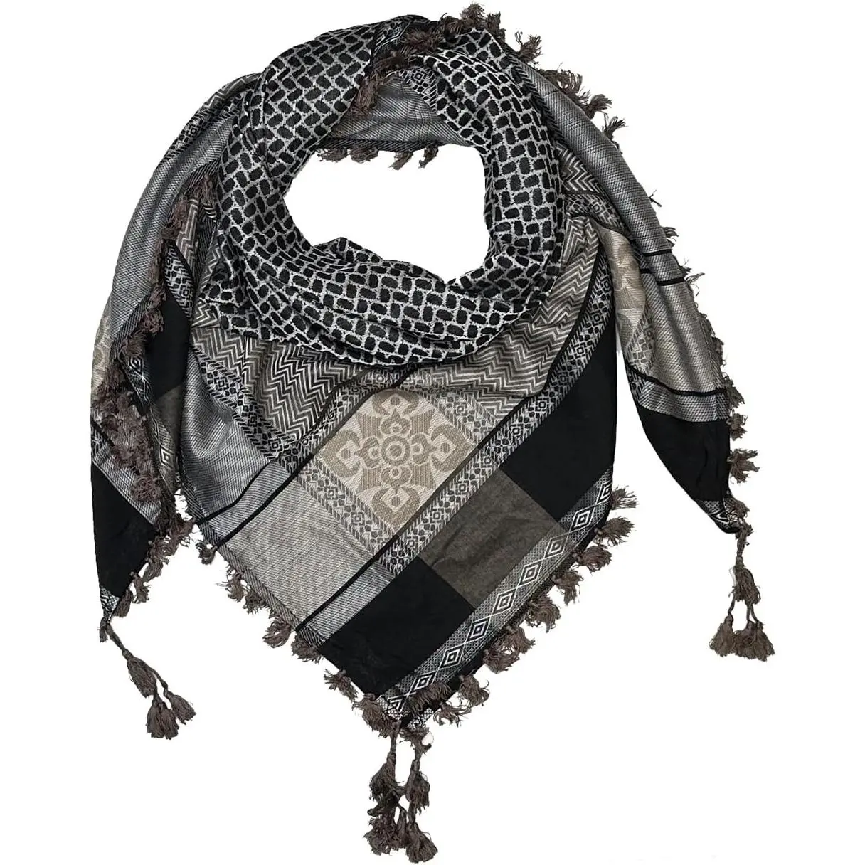 Cotton Shemagh Tactical Desert Keffiyeh Arab Head Neck Scarf for Men 49"x49"(Gift)