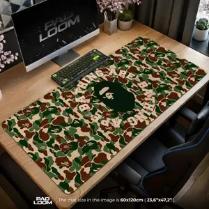 Camo Ape Desk Mat, Hypebeast Streetwear Gaming Mousepad, Computer Mouse Pad, Gaming Deskmat