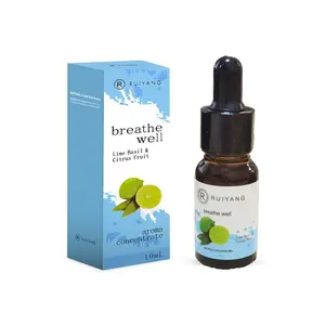 10ML Lime Basil ＆ Citrus Fruit Scented Water-Soluble Essential Oil, Relieves Fatigue, Aids Sleep, Freshens Air, for Reed Diffusers, Humidifiers, Home Use