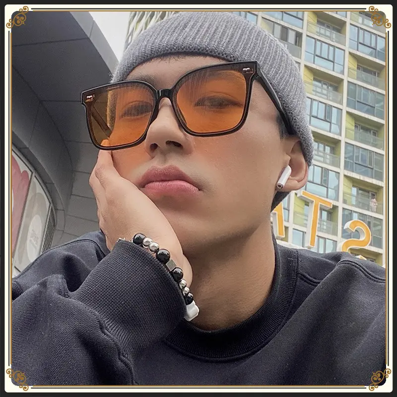 Retro Orange Casual Sunglasses with Solid Frame - Unisex, Simple, Stylish, Comfortable for Daily Casual Wear & Street Retro Look - Single Pair Available via Yellow Cart Purchase, One Size
