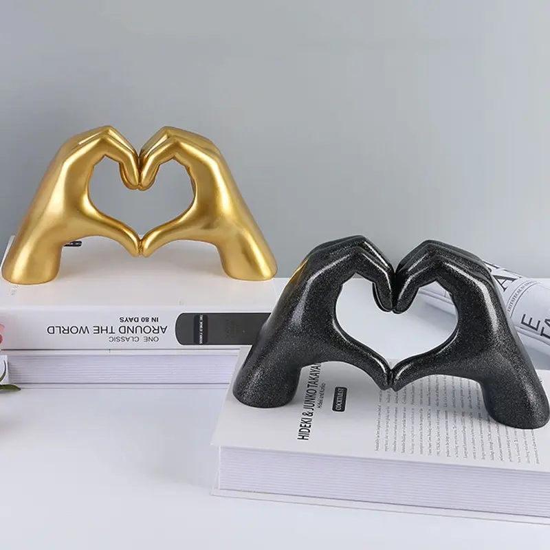 Heart Gesture Hand Sculpture, Home Decor Craft Gift, Bedroom Desktop Decoration, Festival Gift, Love Symbol Ornament