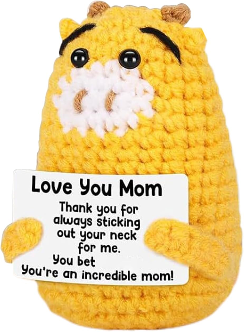 Adorable inspirational crochet giraffe with positive message card! Sweet emotional support animal for kids, adults, coworkers and friends, great for appreciation and encouragement. Soft, charming and meaningful, alovely little gift to lift spirits anytime