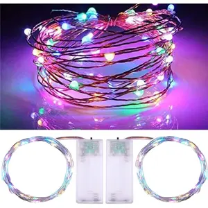 String Lights, Waterproof LED String Lights,2 Pack 20ft 60 LED Festival Decorations Crafting Battery Powered Copper Wire Starry Fairy Lights (Multicolor)fidget toys