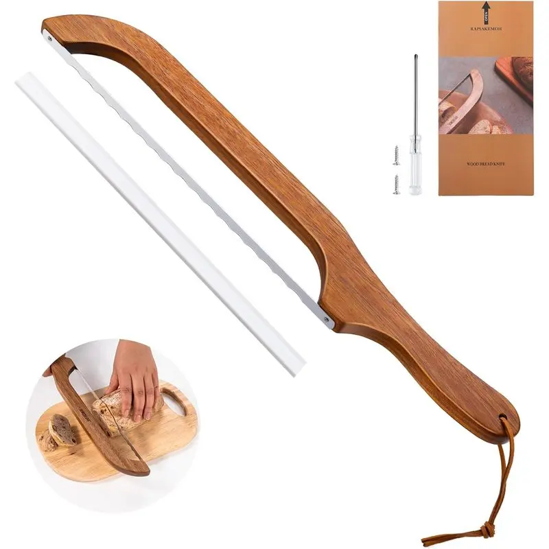 Sourdough bread knife,Bread Slicer for Homemade,Even Slicing | 15.7" Bread slicer for Homemade Bread, Baguettes and More Cuts Thin,Bow Design Easy to Cutting Even Slices