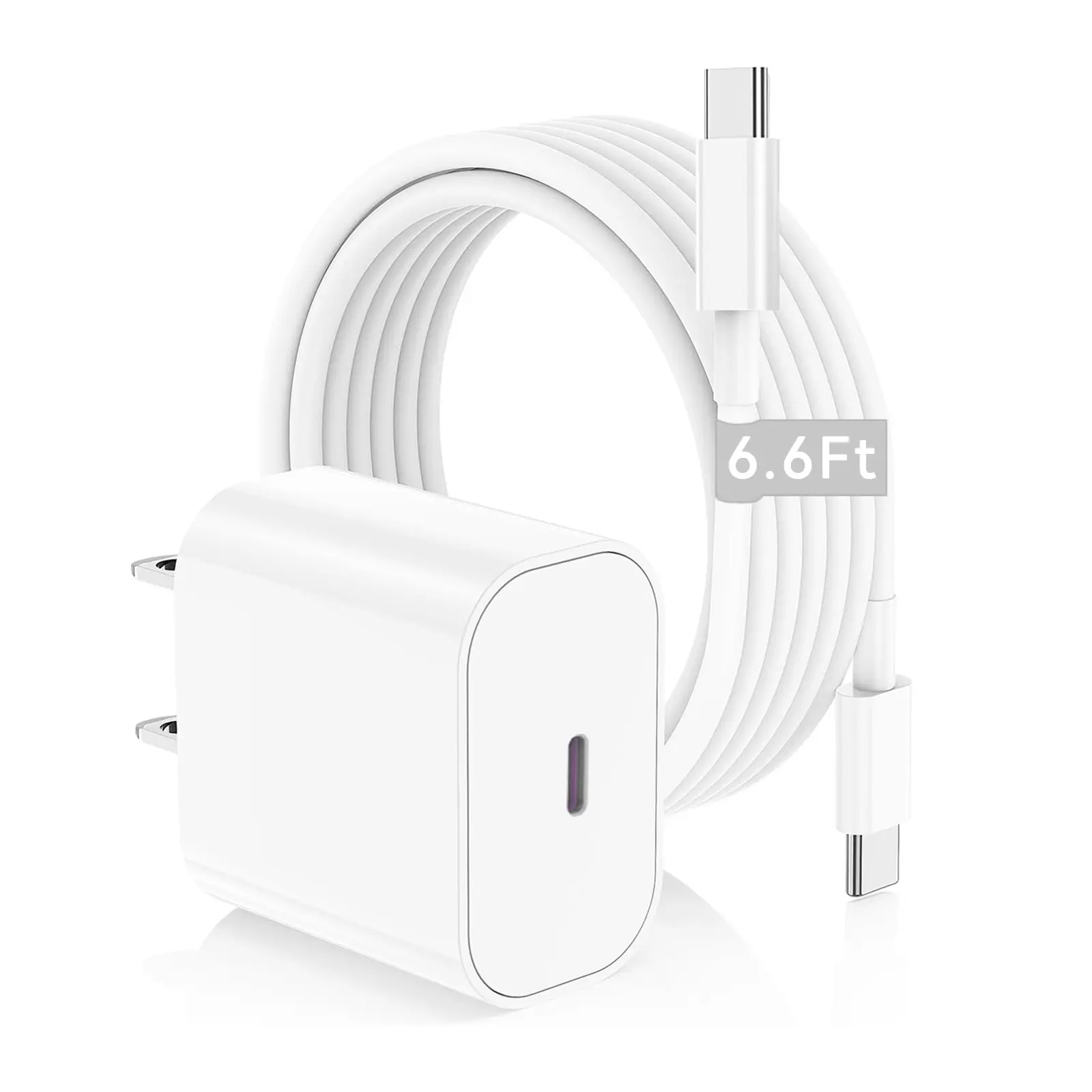iPhone 17 16 15 Charger Fast Charging 2+2Pack 20W USB C Wall Charger with 6.6FT Fast Charging Cable Compatible with iPhone 17/17 Air/17 Pro/17 Pro Max/iPhone 16/15 Series, iPad Pro/AirPods