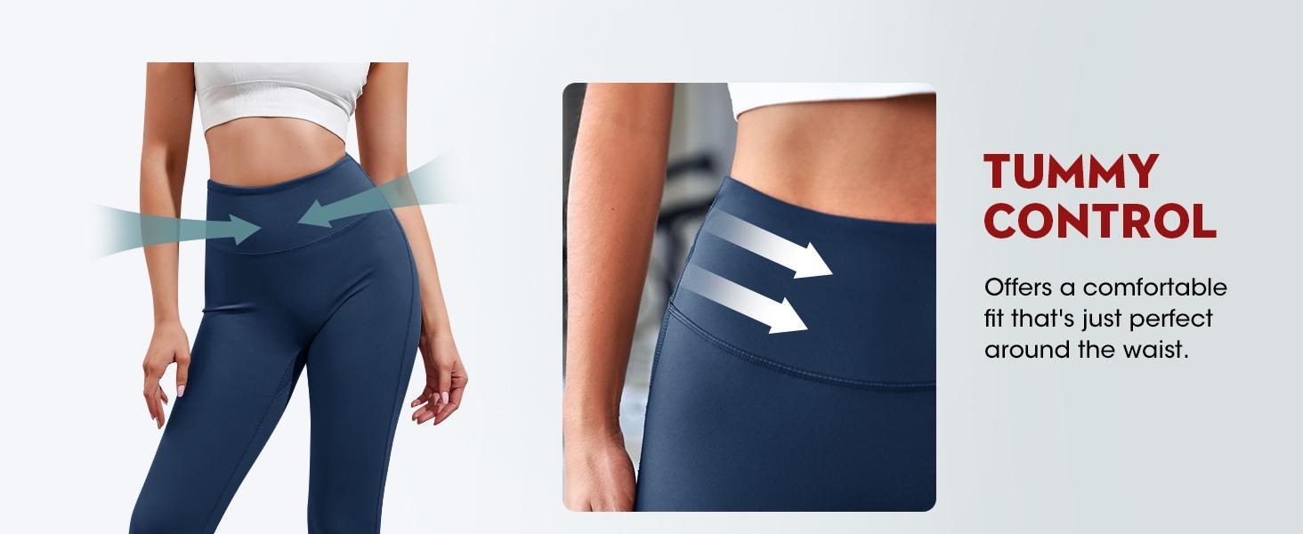 Imily Bela Women's High Waist Flare Athletic Yoga Pants with Pockets Butt Lifting Running Workout Bootcut Leggings for women