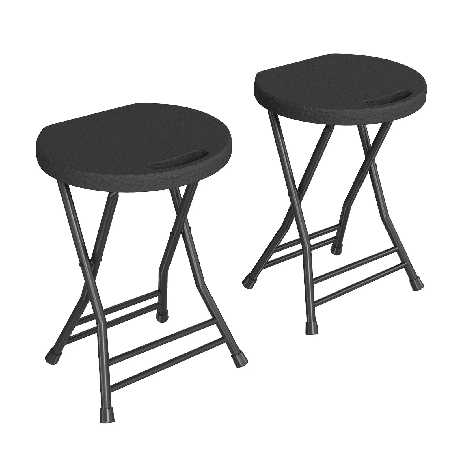Deluxe Folding Bar Stool with Cushion, 600 lbs Heavy Duty Collapsible Stool with Handle for Kitchen Counter, Portable Compact Round Seat Makeup Chair for College Dorm Room Small Apartment Backyard Party, Parties, Anti-Slip Rubber Foot Pads