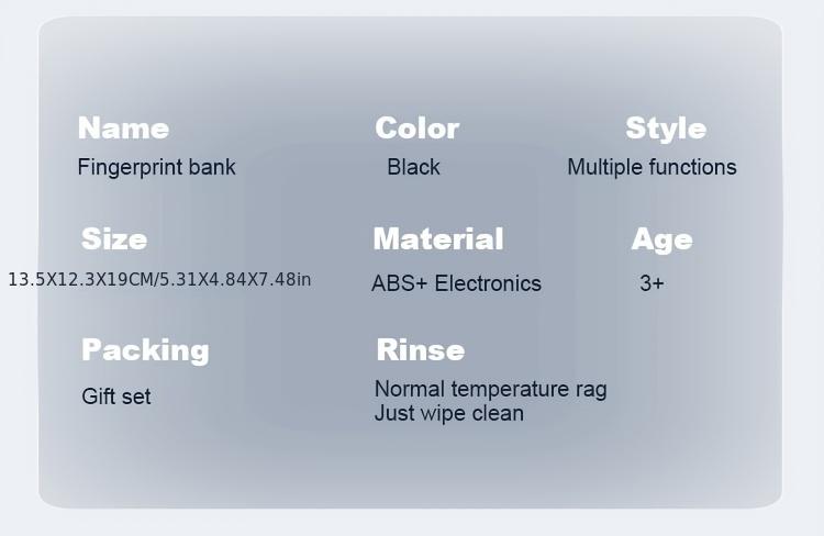 1pc Electronic Piggy Bank ATM Machine with Fingerprint and Password Security - Acrylic Black, Real Money Savings Bank for Birthday, Halloween, Thanksgiving, Christmas Gift Decor Ornaments Multicolor