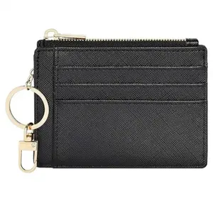 Card Case Slim Front Pocket Wallet for Women Credit Card Holder with Keychain