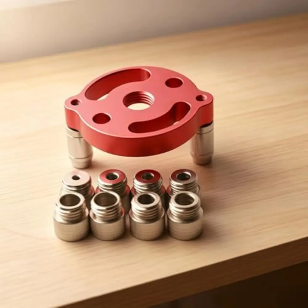 Aluminum Self-Centering Doweling Jig Set, 3-10mm Drill Guide, Biscuit Joiner, Wood Panel Hole Punch Locator, Straight Hole Drilling & Woodworking Joint Tool, Manual Operation No Electricity or Battery