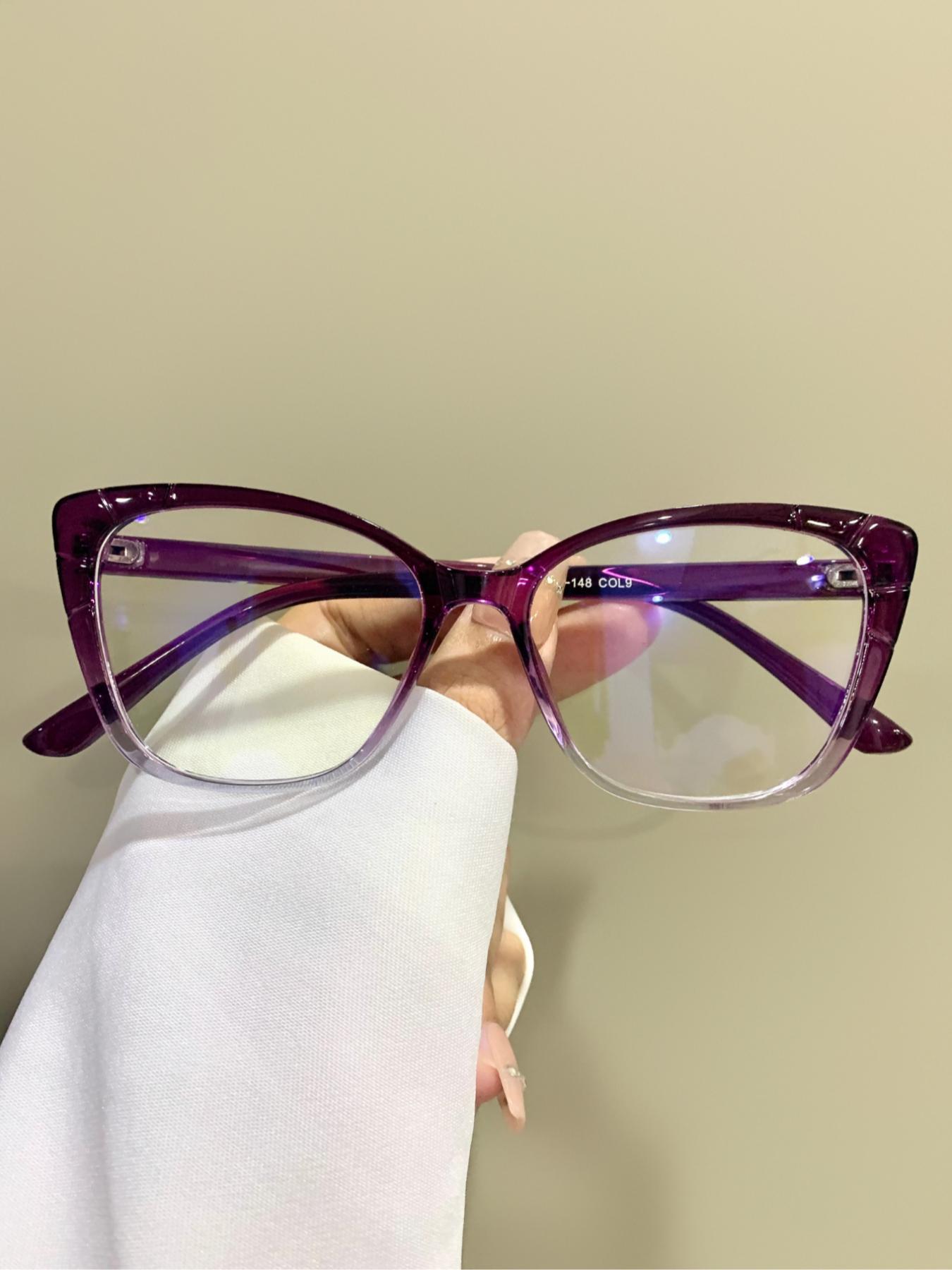 Cat Eye Glasses Fashion Trendy Simple Flat Glasses for Women Men, Casual Style PC Lens, All Seasons Wear, Unisex Eyewear, Lightweight Durable Glasses