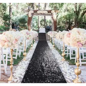 Aisle Runner for Wedding Ceremonies Black 15FTx4FT Sequin Aisle-Runner Indoor Outdoor Decor Carpet Runners Rugs Church Runner Wedding Walkway Sequins (4FTx15FT)