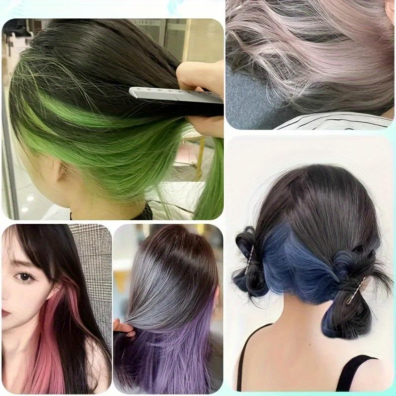 Colorful Party Highlight Clip-in Hair Extensions for Women 22inch Multi-color Multi-section Straight Hair Synthetic Hairpieces Party