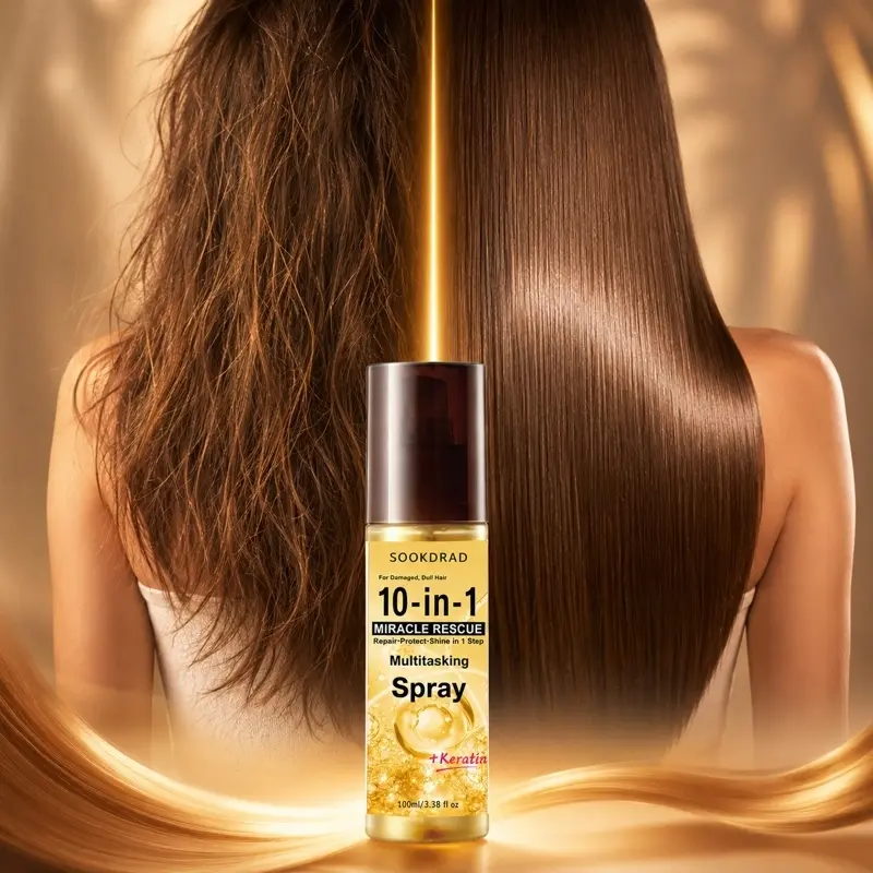 Multitasking Spray, with Keratin, repair, protect, shine, for damaged dull hair, hair care, 10-in-1 miracle rescue, 100ml/3.38 fl oz