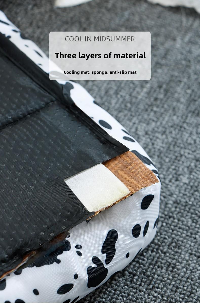 SoPets Cooling Pet Bed Mat for Summer Breathable Hemp Dog Bed with Non Slip Bottom Square Dog Crate Pad for All Seasons Indoor Outdoor Use