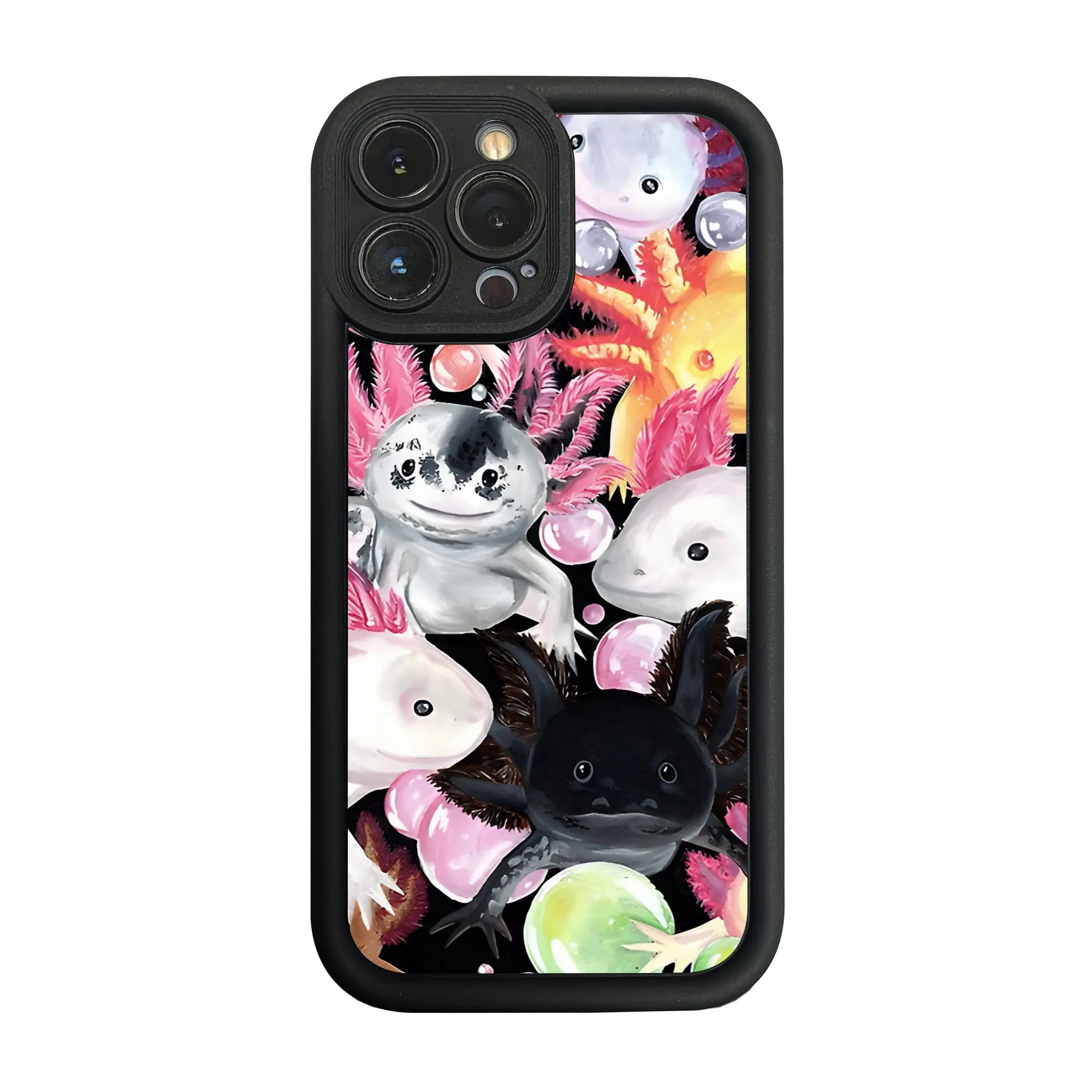 Phone Case - 1pc Axolotls Phone Case Buffer, a Protective Phone Cover Compatible with iPhone 17 E Air 16 15 14 Pro Max Plus 13 12 Mini 11 X XS XR