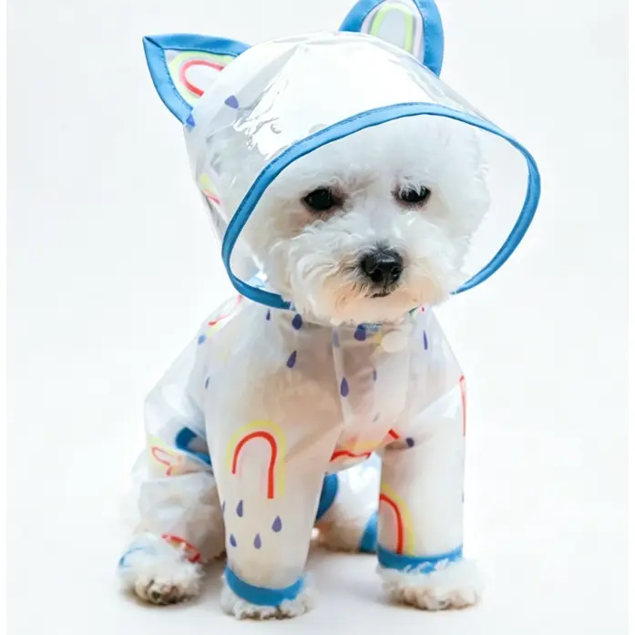 Dog Raincoat - Waterproof, Lightweight Pet Poncho with Adjustable Hood for Small, Medium Dogs, Tie Dye Patterns