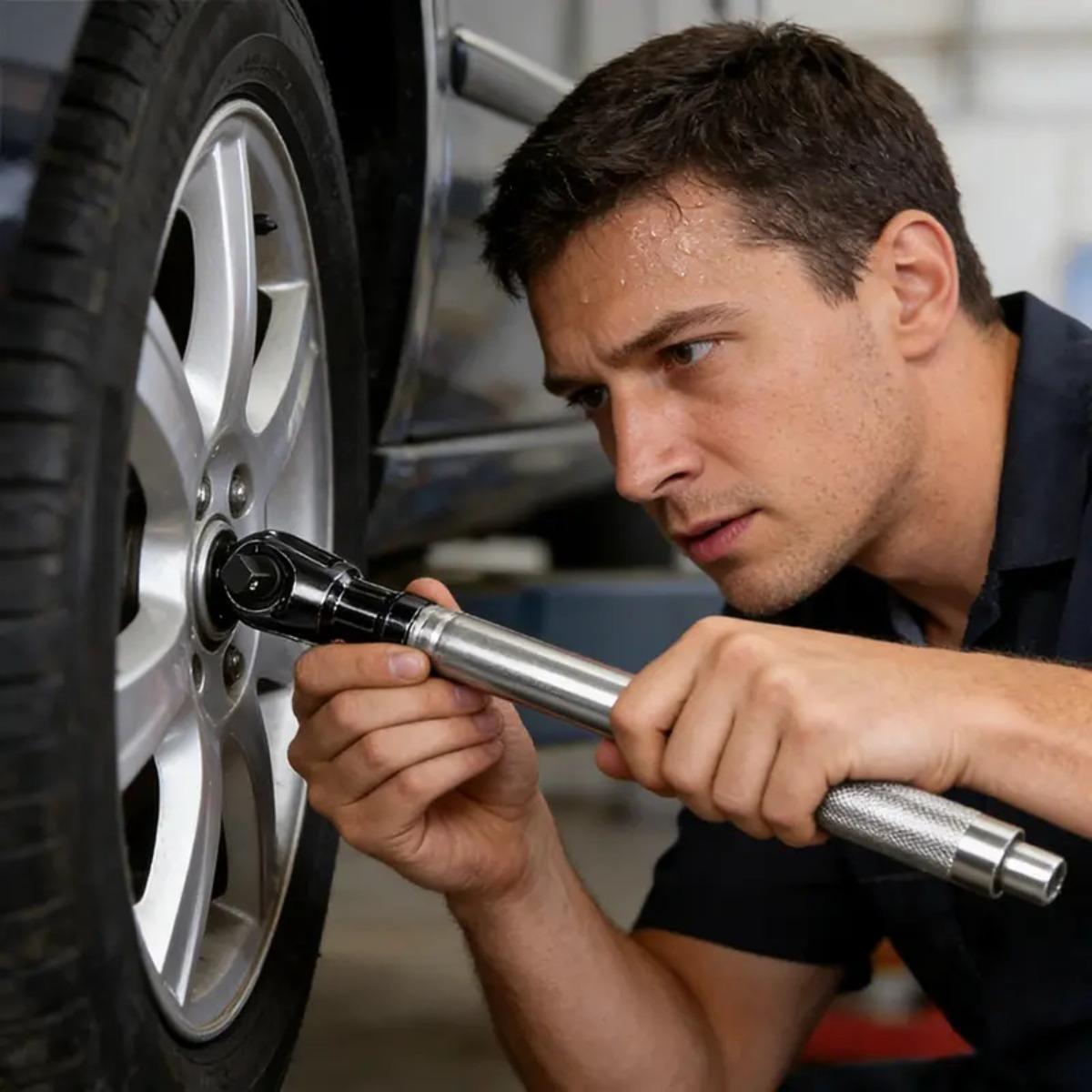 1/2" Offset Extension Wrench Flexible Extension Bar Multifunctional Universal Impact Wrench Tool for Car Repair Shop Workshop, knurling Removal Portable