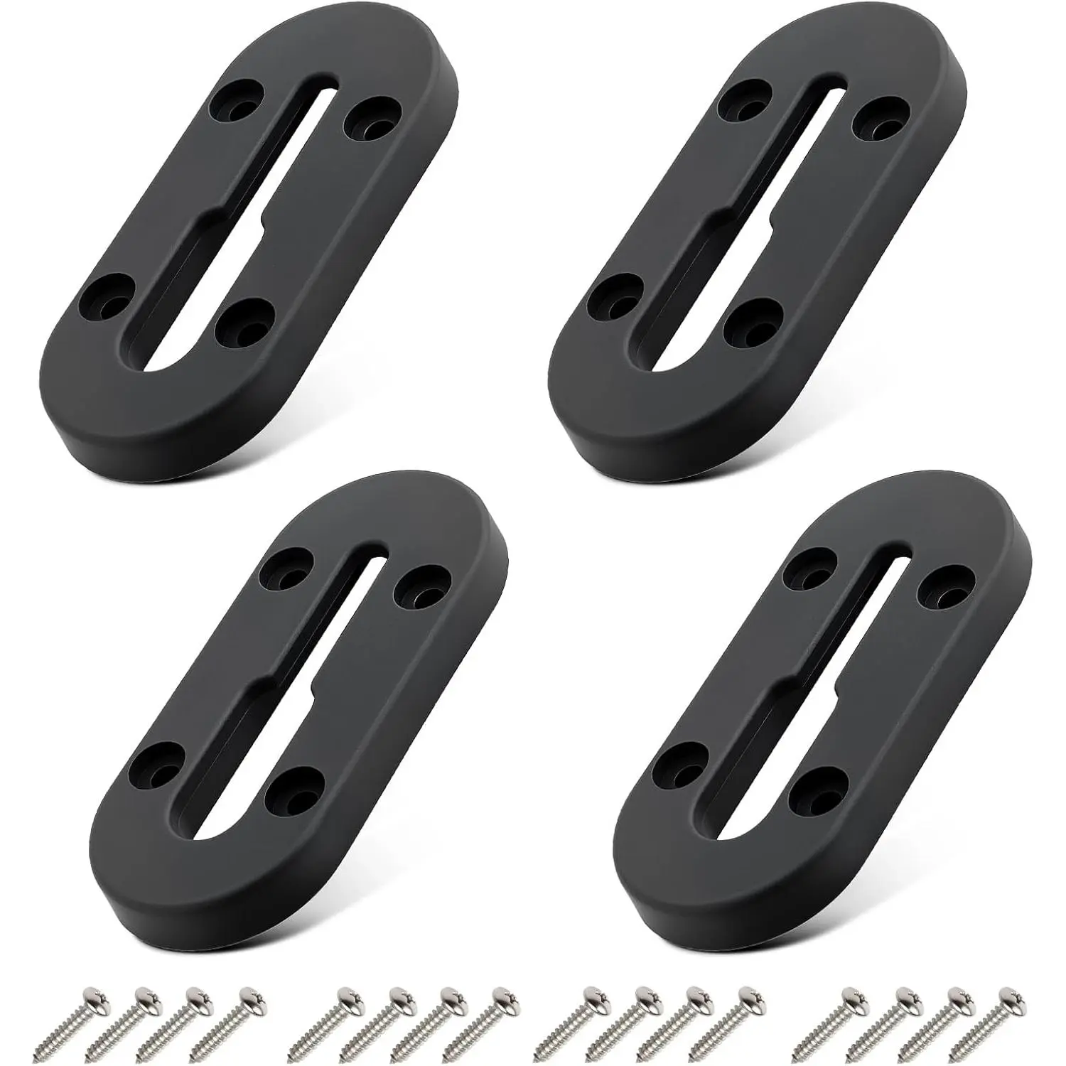 Kayak Track Mount, Kayak Rail Track Mount, Kayak Gear Track Accessories, Kayak Low Profile Track for Fishing Rod Holder, Cup Holder, Paddle Holders, Anchor Cleats (4 in, 4 Holes, 4 count)