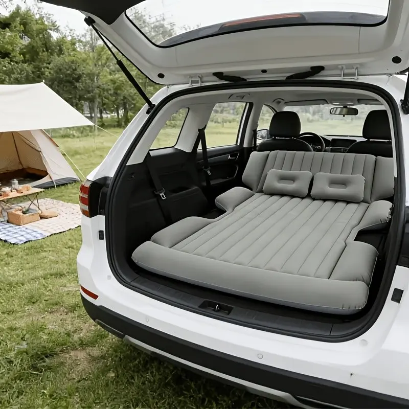 SUV Inflatable Thick Travel Camping Bed with 2 Pillows And Air Pump, Dedicated Portable Inflatable Mattress for SUV Trunk And Back Seat, Suitable for RVs, Trucks, Outdoor Camping, Beaches, Road Trips, Etc.