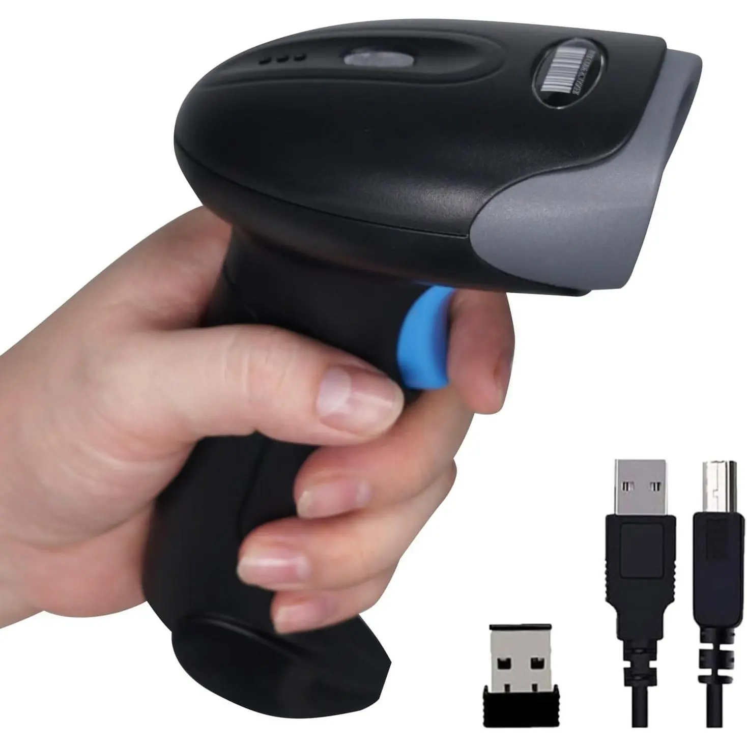 1D 2D QR Barcode Scanner Wireless, Handheld Cordless Bar Code ReaderGift