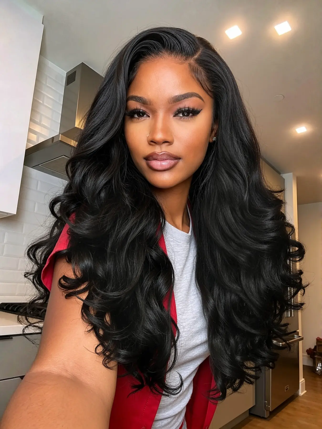 V Part Yaki Curly Wig 26 Inch, Synthetic Glueless U Part Wig, Fluffy Wavy Filp Curls, Heat Resistant, Beginner Friendly, Women, Fluffy Glueless Wigs