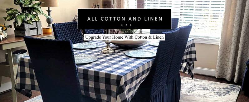 Navy Blue Cotton Tablecloth, 100% Cotton, Checkered Tablecloths, Farmhouse, Gingham Rectangle Tablecloth Heavy Duty Linen Checked Table Cover, Cloth Picnic Kitchen Dining 63x126 Navy and Cream