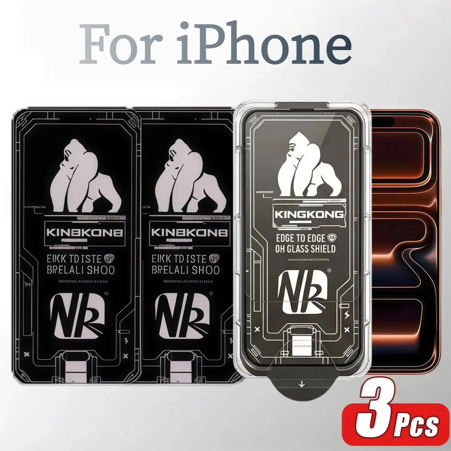 3-Pack Apple Phone Screen Protectors, HD Tempered Glass, 9h Hardness, Dust-Free Installation, Durable Scratch Protection, Clear Visibility
