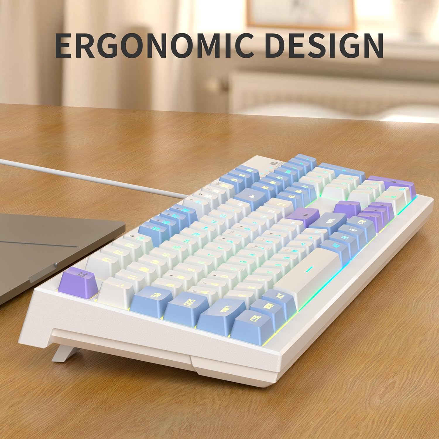 Creamy Keyboards,K2 Classic Keyboard Wired RGB Backlit 104 Keyboard,PC ...