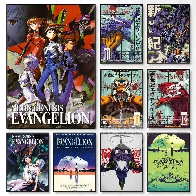 Anime EVA Poster Canvas Wall Art N-Neon G-Genesis E-Evangelion For Living Room Vintage Decor Gift evangelion anime indoor wall tapestry vintage anime poster tribute anime artwork Anime Poster Wall Art Print anime wall print