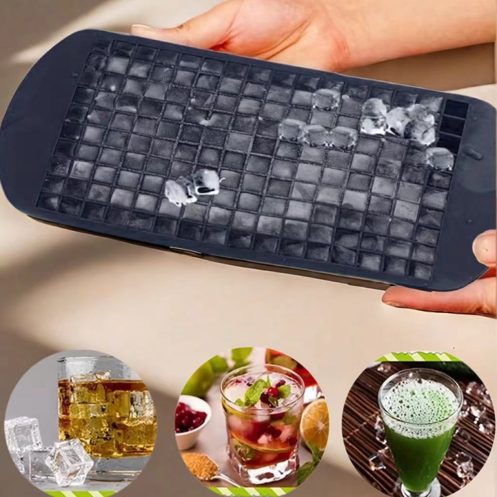 Silicone Mini Ice Cube Tray Set, Stackable Molds for Whiskey Cocktails Drinks, Durable Soft Release, Perfect Party Gift Home Use Christmas Present, Home Bar Accessories