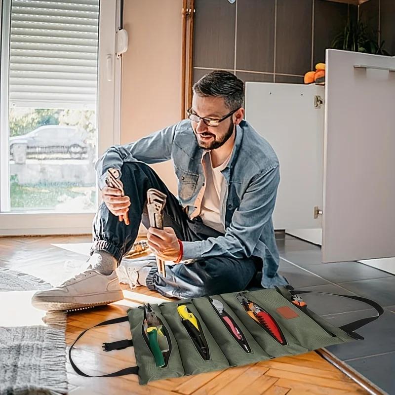 Super Scroll Tool Kit, Multi functional Scroll Tool Kit, Multi functional Roll Tool Bag, suitable for mechanics and electricians