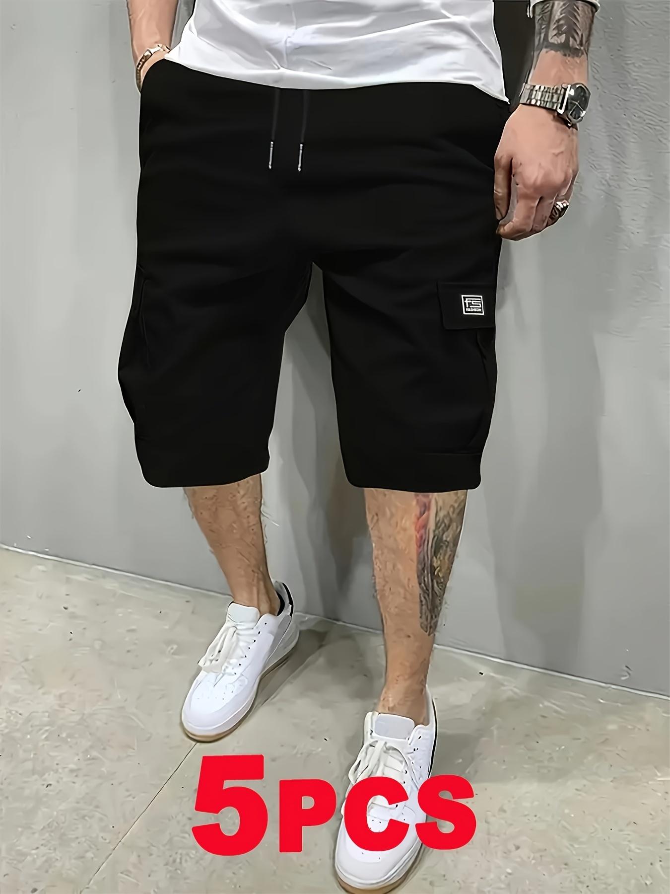 Men’s 5-Pack Lightweight Cargo Shorts, Summer Trendy Casual Shorts, Multi-Pocket Design, Durable Fabric, Anti-Pilling, Wear-Resistant, Tear-Resistant, Comfortable and Breathable, Stylish and Versatile, Suitable for Outdoor Leisure Menswear
