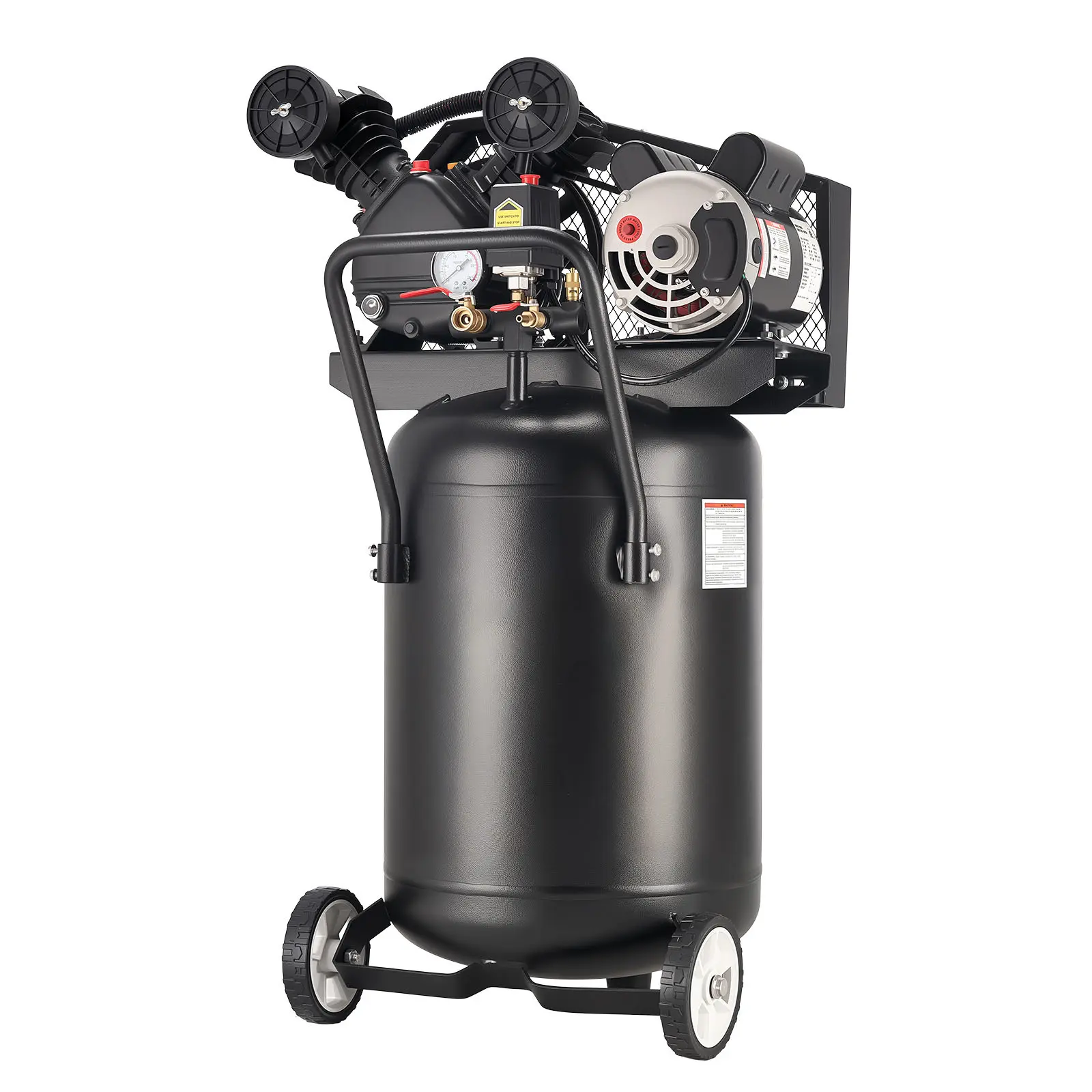 20-Gallon Vertical Air Compressor, 2HP Rated Motor, 135 PSI Max Working Pressure, Dual Outlet, Versatile for Home Improvement & Building Supplies