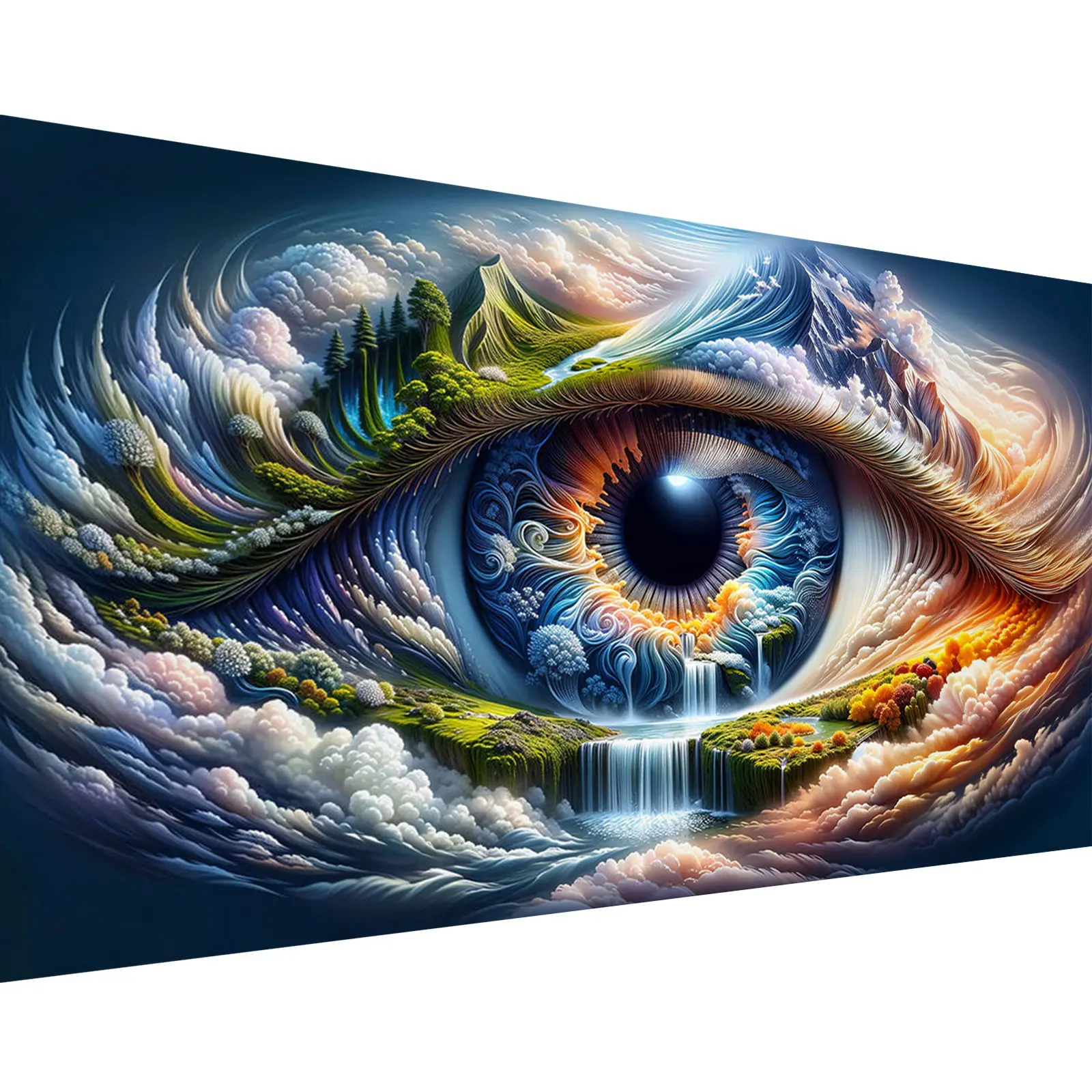 The Eye of Nature Theme Easy 5D DIY Full Round Diamond Kit for Adult Beginners - 70x40CM Canvas, Handmade Art Wall Decor, Wall Art Painting, Ideal Gift for All Holidays, Frameless