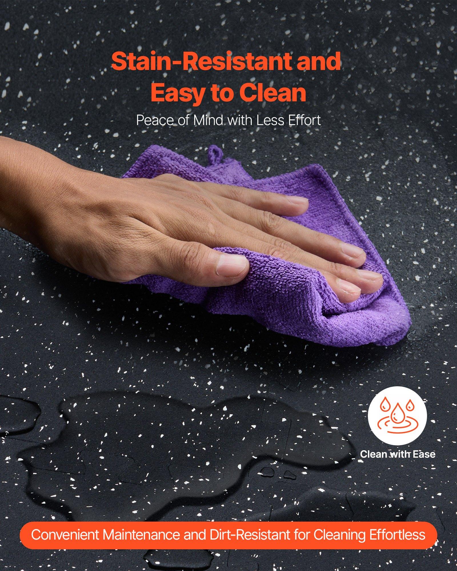 VEVOR 0.56 Inch Thick Gym Floor Mats, 6 Tiles Rubber Top with EVA Foam, 25" x 25" Gym Flooring Workout Mats with 25 sq.ft Coverage, Interlocking Puzzle Gym Mats for Gym, Home, Garage, Black & White VEVOR 0.56 Inch Thick Gym Floor Mats, 6 Tiles Rubber Top with EVA Foam, 25" x 25" Gym Flooring Workout Mats with 25 sq.ft Coverage, Interlocking Puzzle Gym Mats for Gym, Home, Garage, Black & White