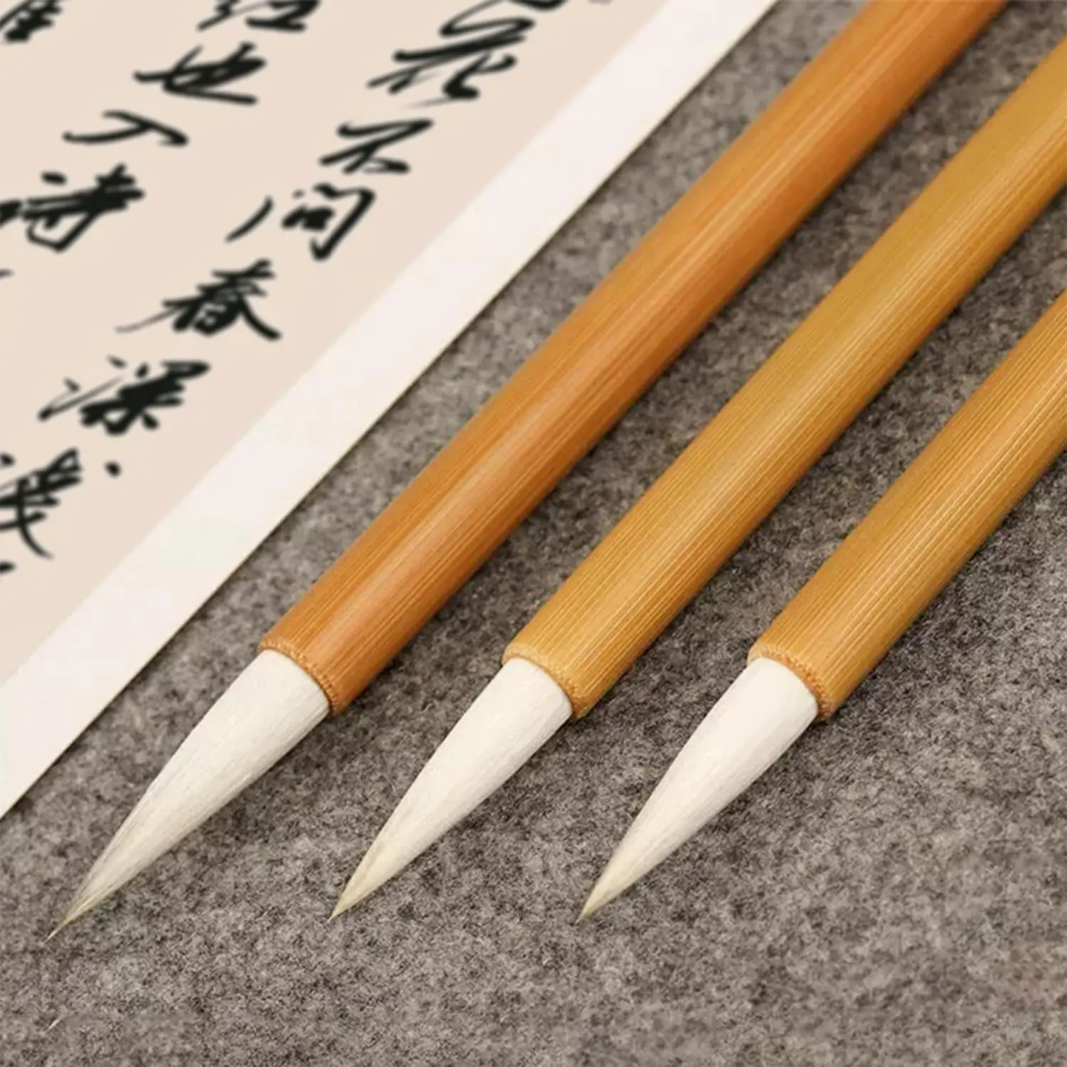 Chinese Calligraphy Brush Set for Writing, Drawing, Ink Brushes,  Kanji Sumi Brush Pen (SheepSeries 3 count)