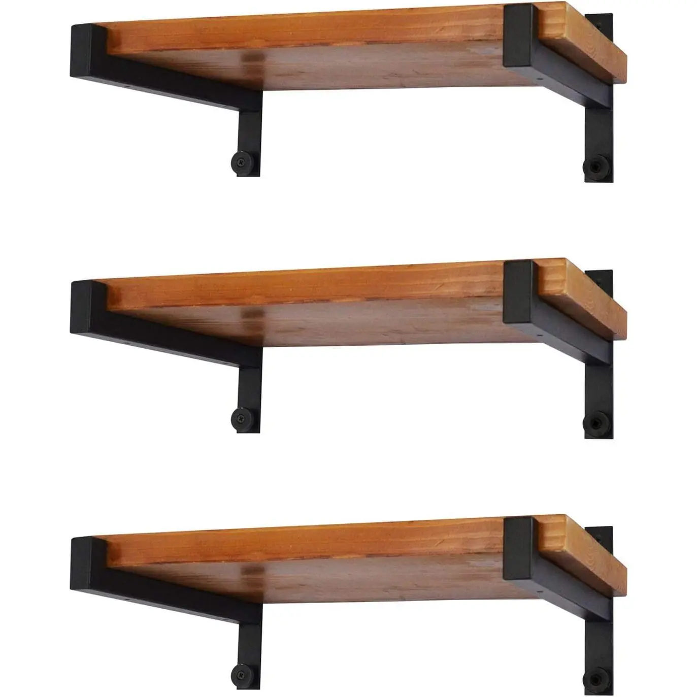 6 Pack Heavy Duty Shelf Brackets with Lip 12 Inch Black