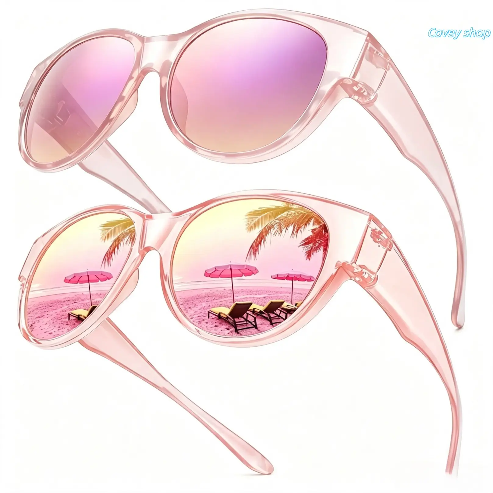 Women's Oversized Square Fit-Over Sunglasses, Polarized UV400 Lens With Lightweight Frame, Fashion Eyewear For Daily Wear, Driving, Outdoor Travel And Holiday, Stylish Accessory For Ladies