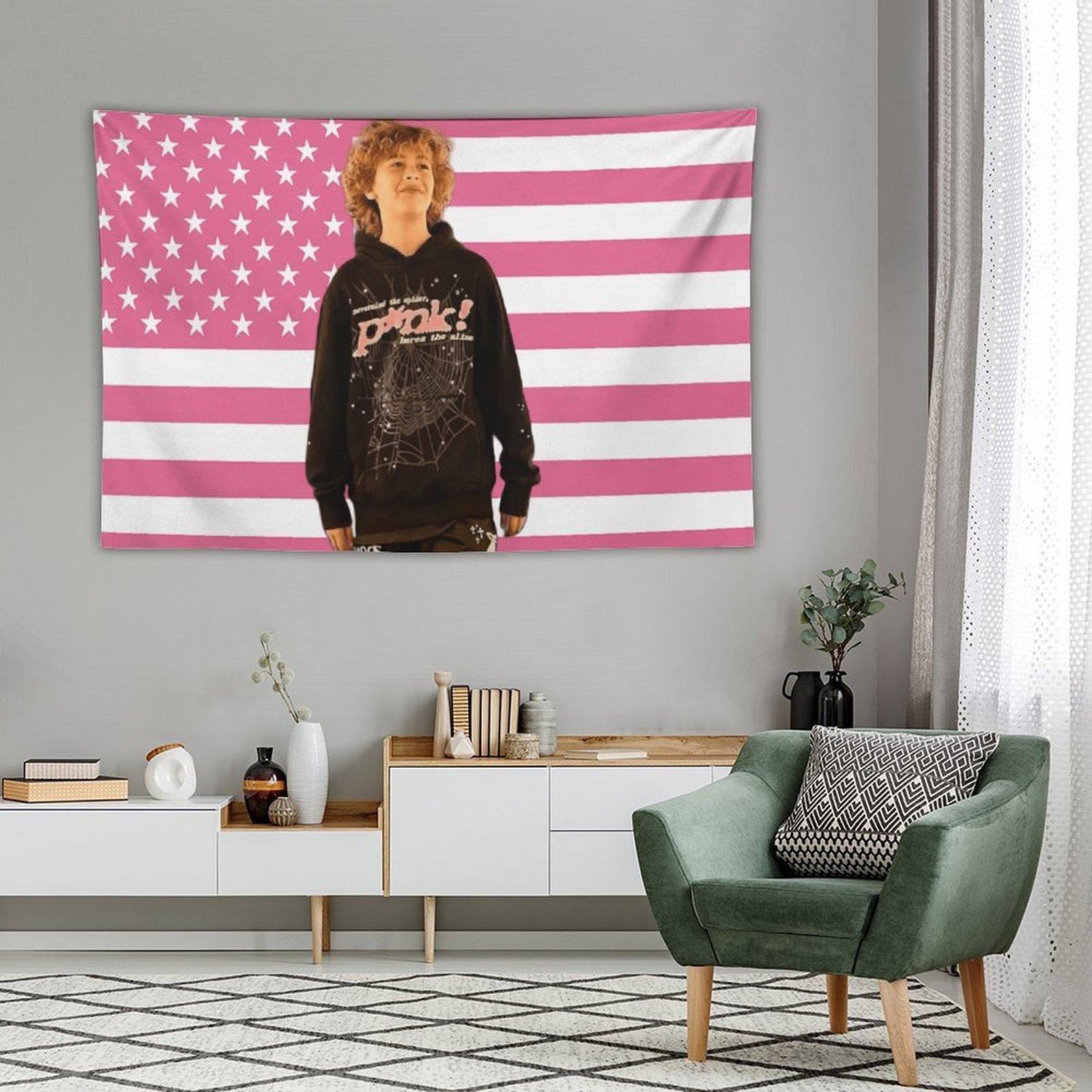 Nelson Celebrity and Decorations Stuff American Pink Flags Wall Funny Tapestry Hanging Neumann Merch for Dorm Bedroom Decorative Aesthetic room decor