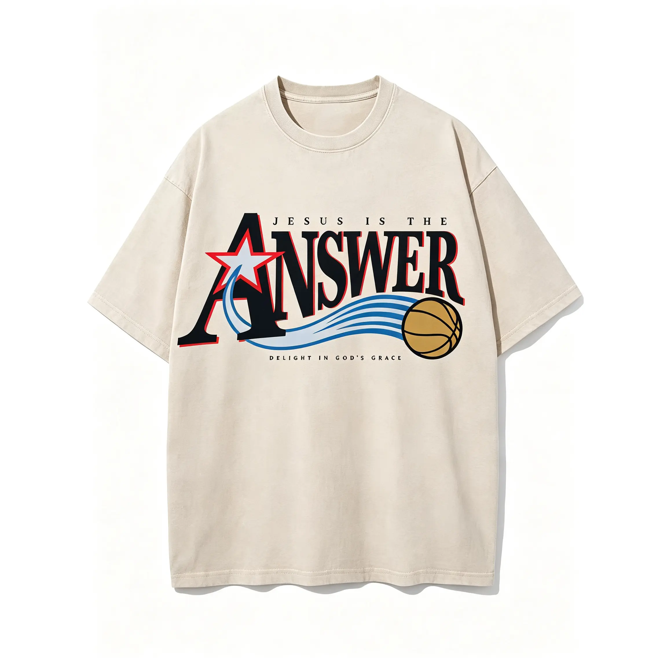 Jesus Is The Answer Christian Washed T-Shirt
